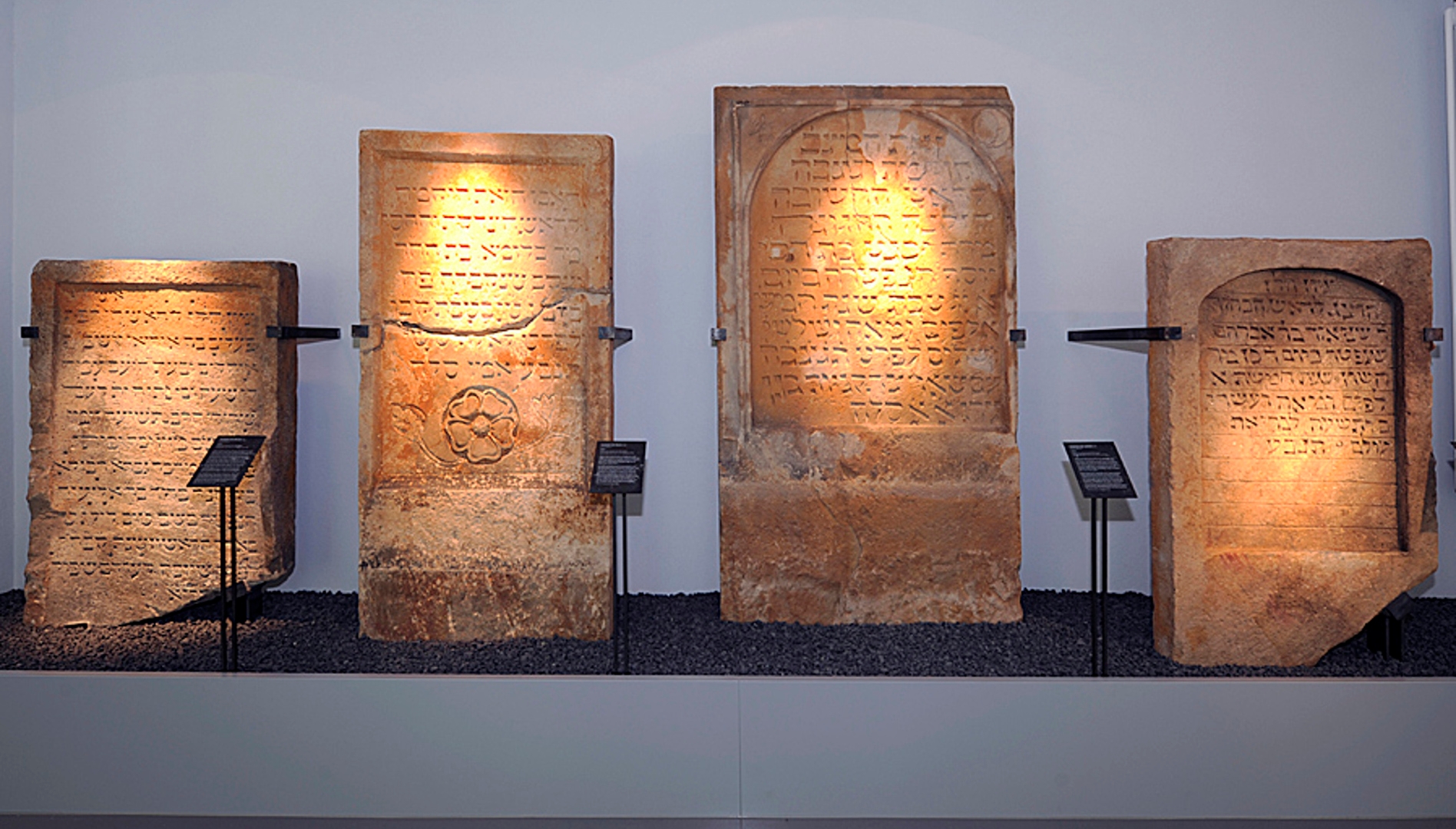 Gravestones of the former Speyer Jewish cemetery in the SchPIRA museum