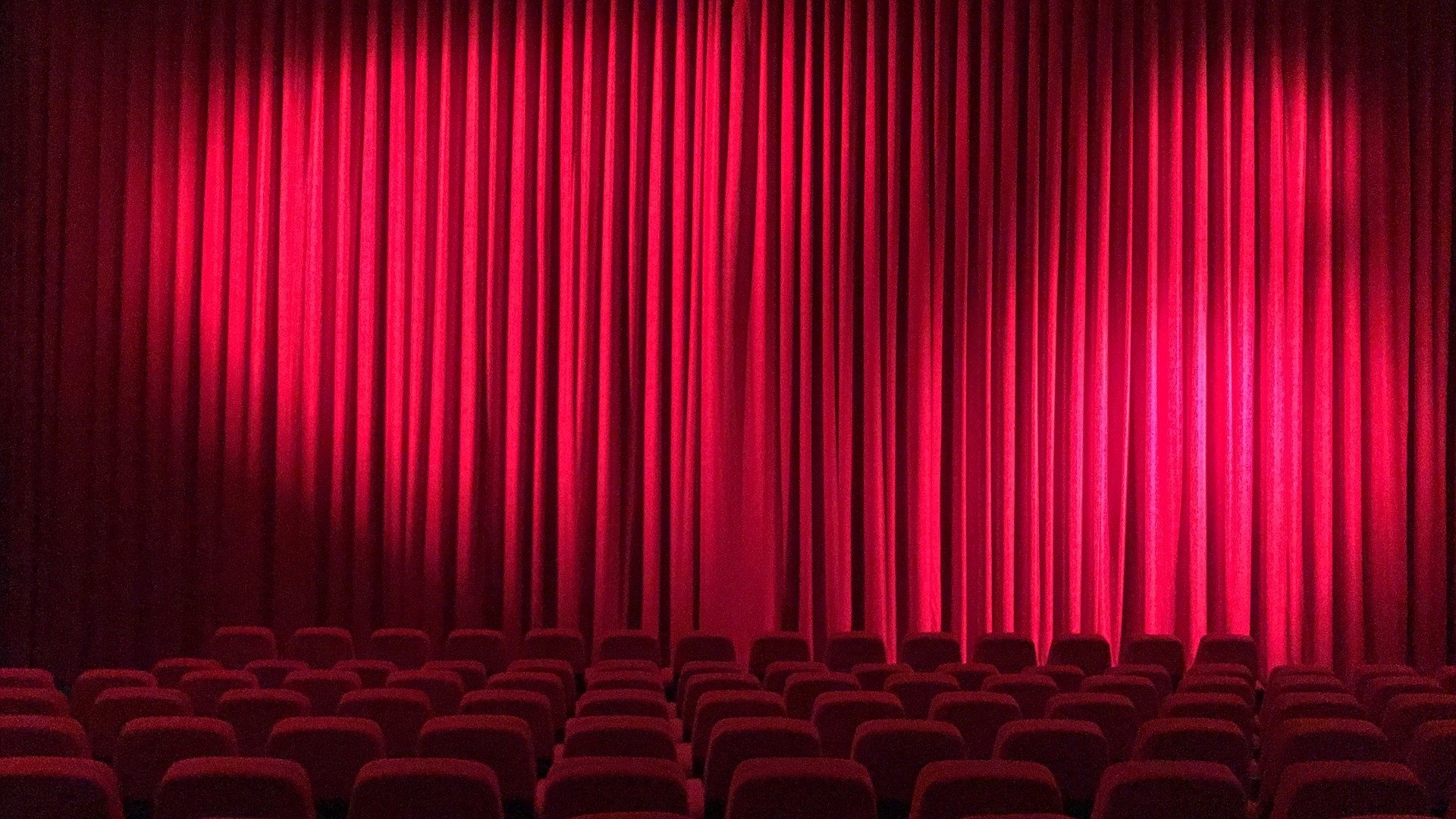 Cinema hall with curtain