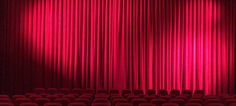 Cinema hall with curtain