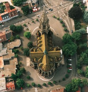 Aerial view of the Memorial Church