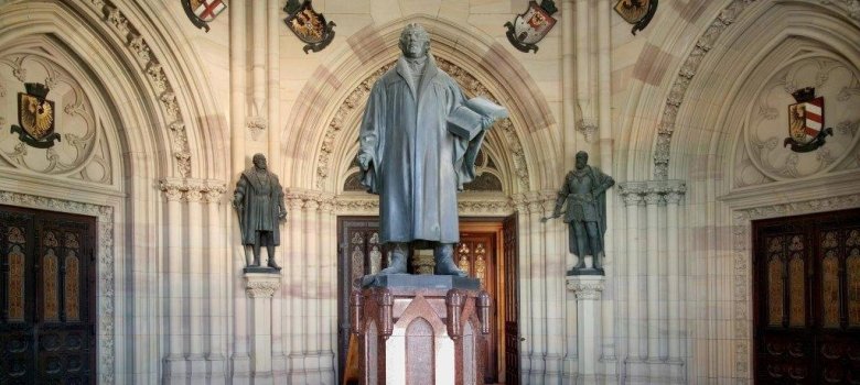 Lobby of the Memorial Church with Luther monument