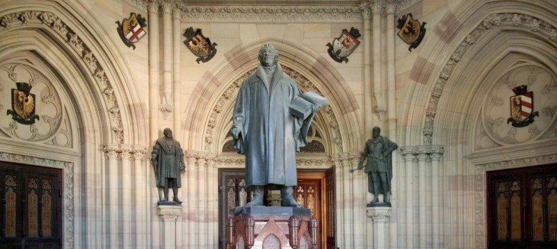 Lobby of the Memorial Church with Luther monument