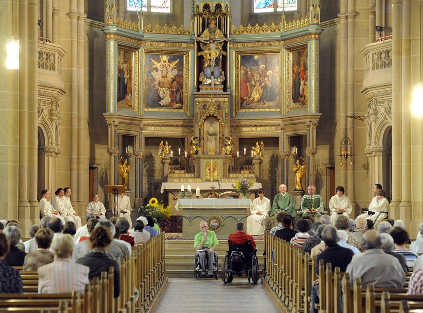 Wheelchair users in St. Joseph's Parish Church