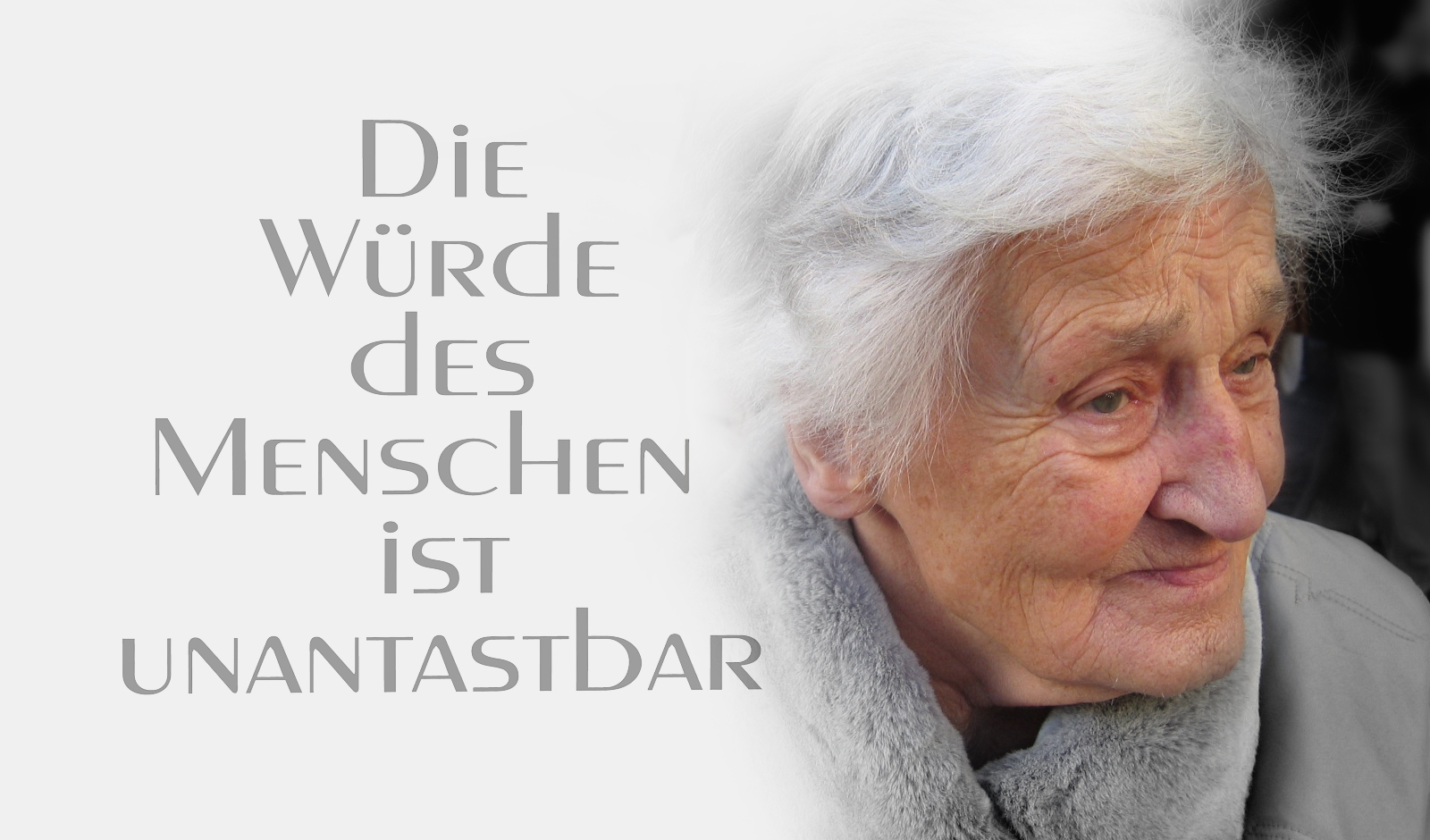 Seniorin mit Zitat Seniorin mit Zitat