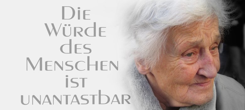 Seniorin mit Zitat