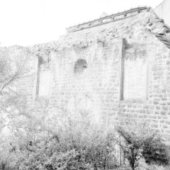 Außenwand der Synagoge.