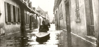 Rheinhochwasser von 1955 - Bild vom Fischmarkt