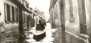 Rheinhochwasser von 1955 - Bild vom Fischmarkt