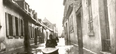 Rheinhochwasser von 1955 - Bild vom Fischmarkt