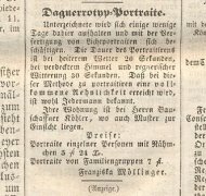 Anzeigentext Franziska Möllingers im Speyerer Anzeigeblatt