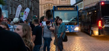 Der Kulturbus-Shuttle verbindet regelmäßig viele Stationen der Speyerer Kulturmeile