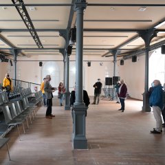 Insgesamt 14 Rundgänge durch den 'neuen' Alten Stadtsaal gewährten einen Blick hinter die Kulissen des denkmalgeschützten Gebäudes, u.a. den Saal im Erdgeschoss