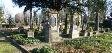 Der Friedhof der jüdischen Gemeinde Speyers reicht zurück bis in das Jahr 1888. Das Bild zeigt das nordöstliche Gräberfeld.
