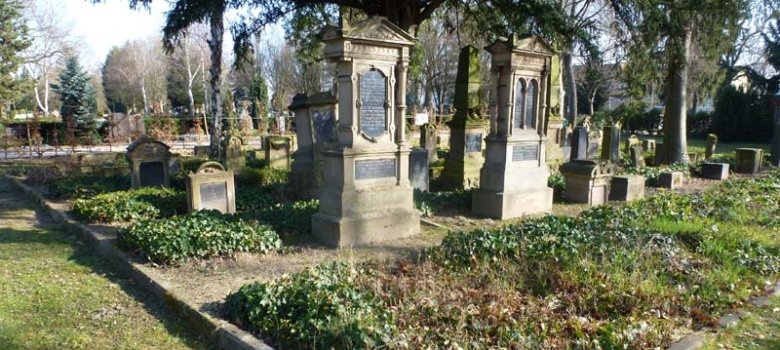 Der Friedhof der jüdischen Gemeinde Speyers reicht zurück bis in das Jahr 1888. Das Bild zeigt das nordöstliche Gräberfeld.