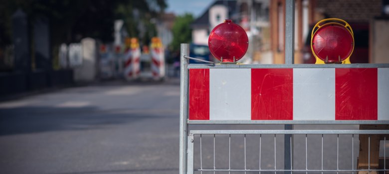 Absperrung an Baustelle Absperrung an Baustelle