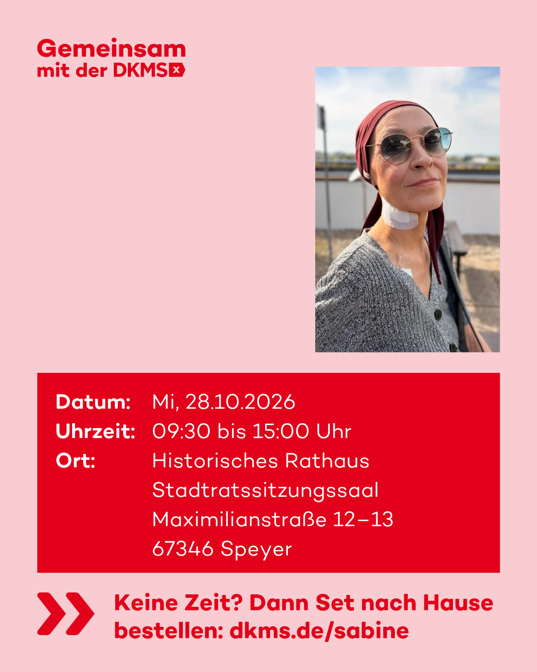 Typisierungsaufruf der DKMS für Sabine