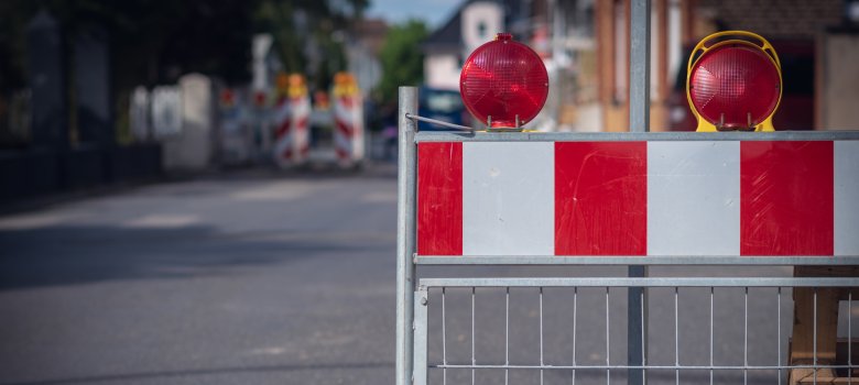 Absperrung an Baustelle Absperrung an Baustelle