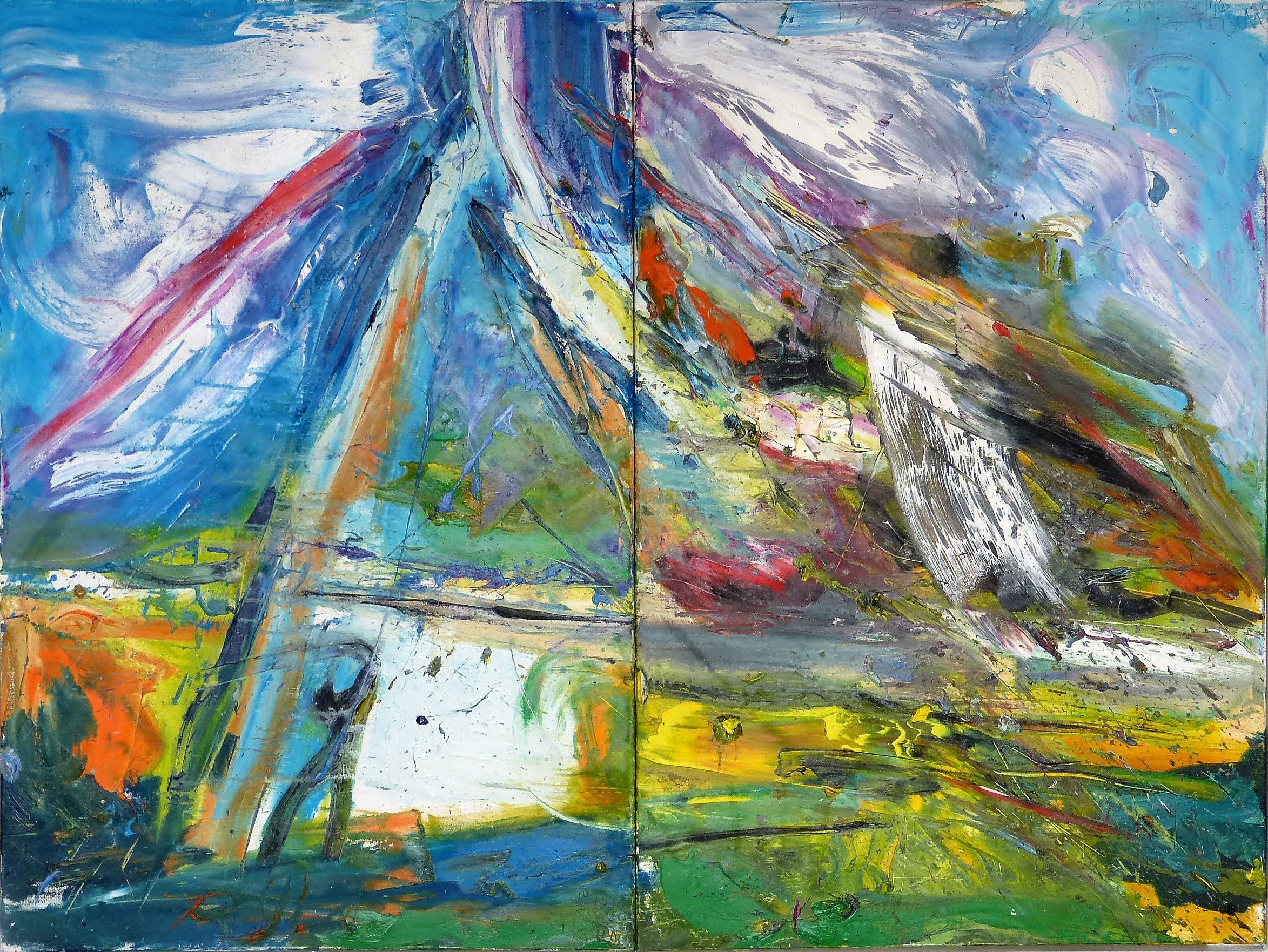 Jochen Frisch, Autobahnbrücke Speyer (Diptychon), 2017