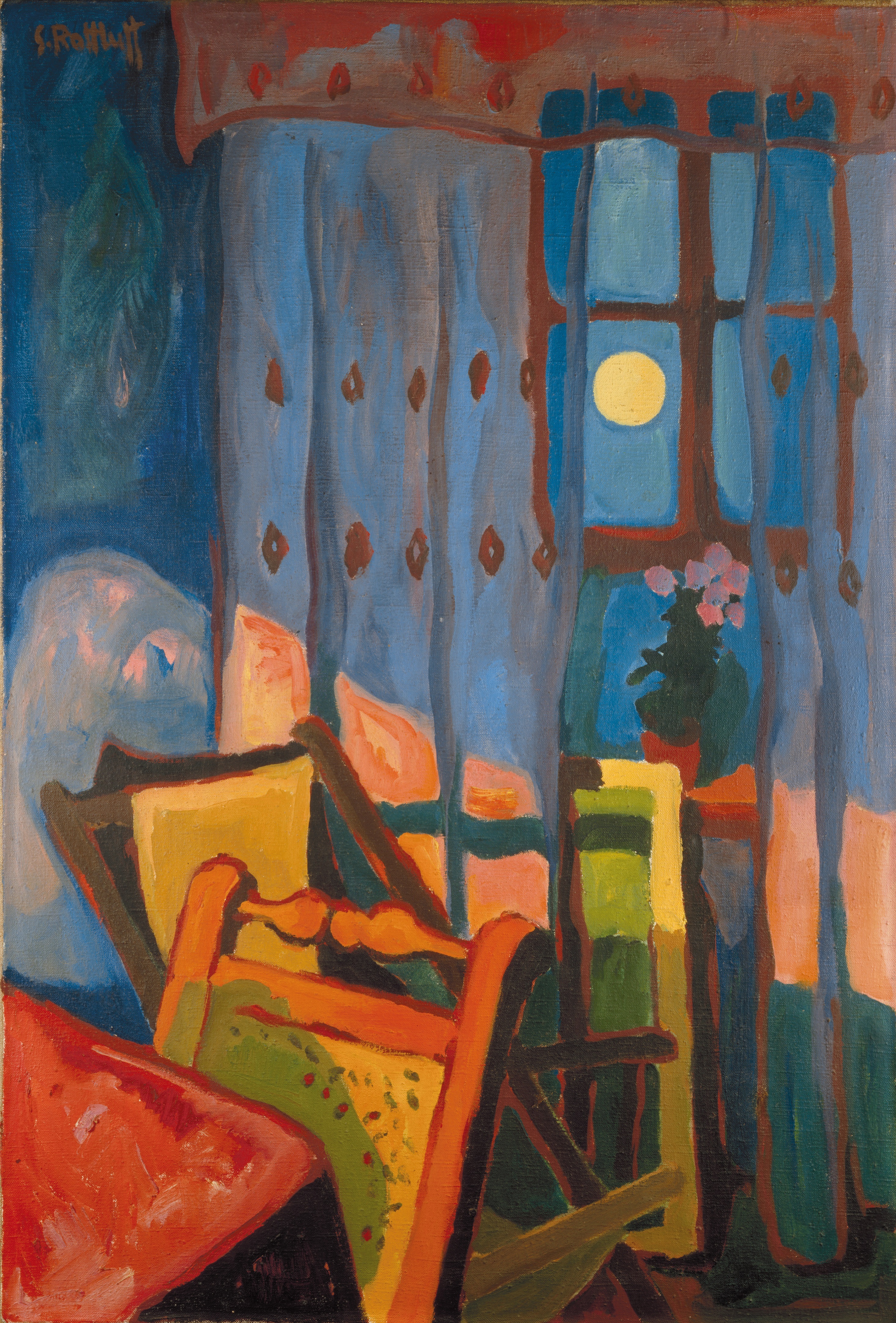 Karl Schmidt-Rottluff, Abend im Zimmer, 1935, Öl auf Leinwand, Museum Wiesbaden, Foto: Bernd Fickert 