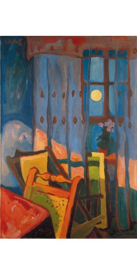 Karl Schmidt-Rottluff, Abend im Zimmer, 1935, Öl auf Leinwand, Museum Wiesbaden, Foto: Bernd Fickert 