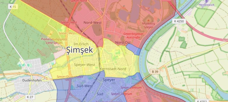 Aufteilung der Stadtbezirke