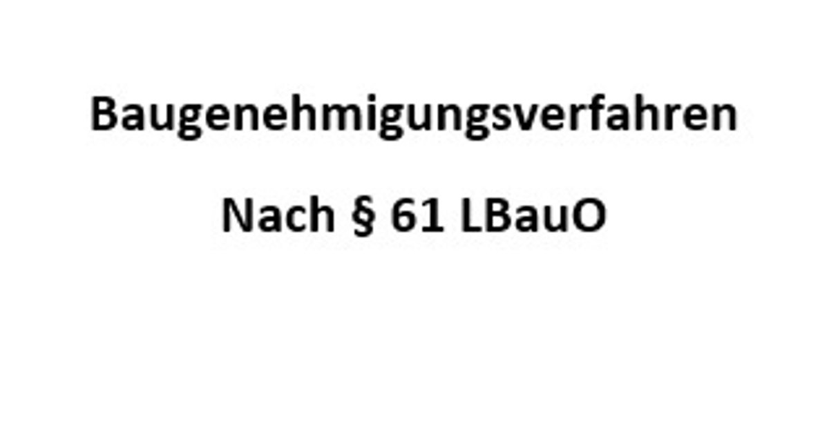 Baugenehmigungsverfahren nach § 61 LBauO | Stadt Speyer