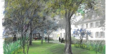 Entwurfsplanungen zur Neugestaltung des Grünstreifens in der Josef-Schmitt-Straße.