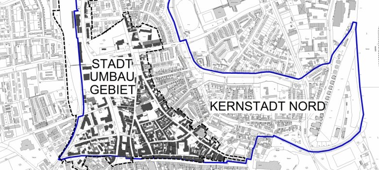 Lage des Stadtumbaugebiets in der Kernstadt Nord