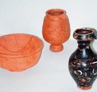 Archaeological viewing window, body grave