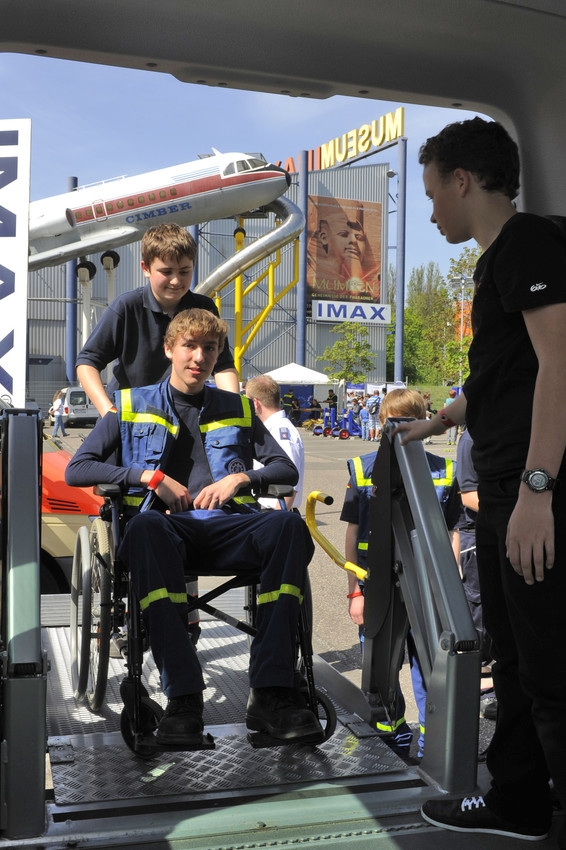 Wheelchair user at the Technik Museum
