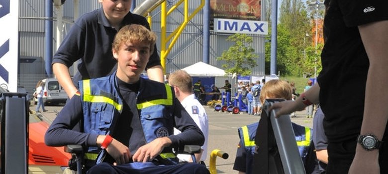Wheelchair user at the Technik Museum
